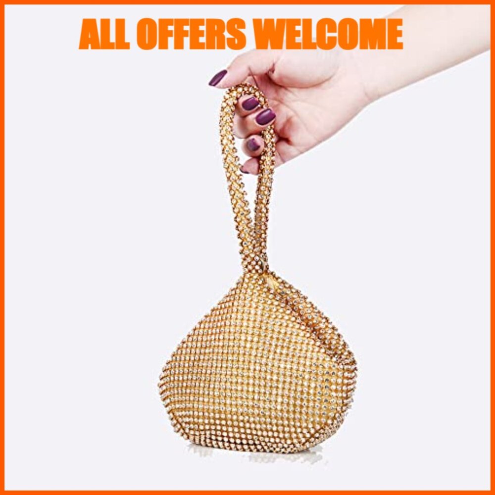 Rhinestone Triangular Evening Purse Wristlet For … - image 2